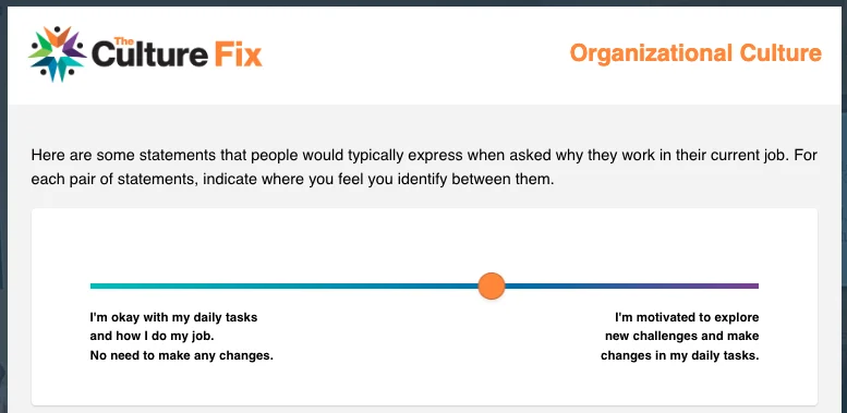 Culture survey question asking about anxiety over missed quality expectations and deadlines.