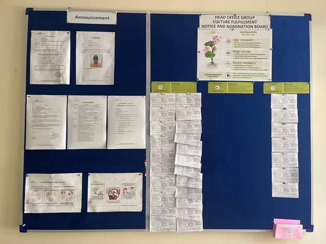 Nominations on a shared wall - Lotus Green Team