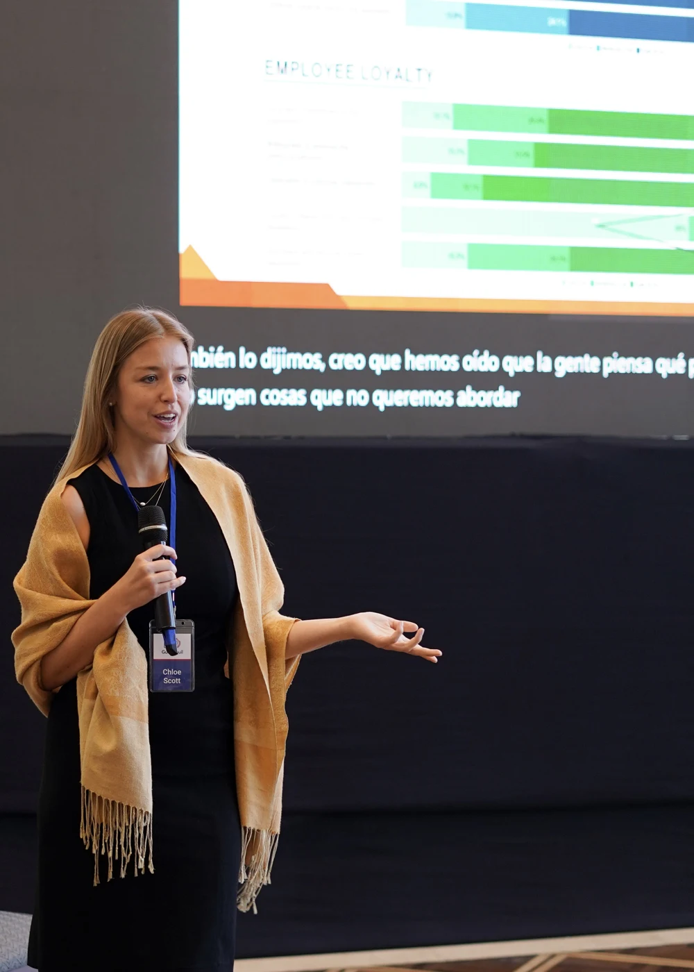 Chloe Scott presenting culture findings