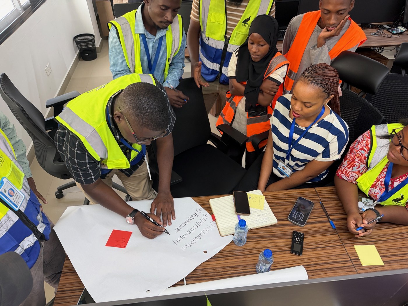 Tausi colleagues working together during a Cultureful workshop